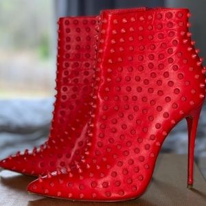 Christian Louboutin Shoes | Sexy Red Spiked Christian Louboutin Bootie | Color: Red | Size: 8.5 | Uenfreeman's Closet